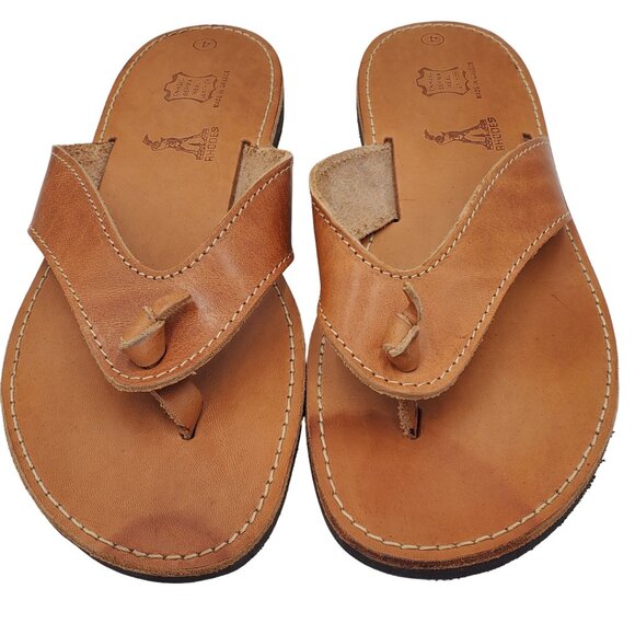 Stylish Tan Leather Sandals for Women - Picture 1 of 6